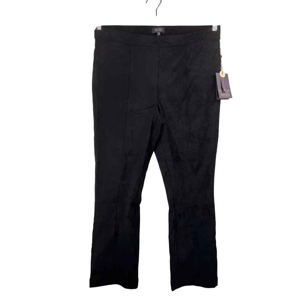 NYDJ Faux suede cropped bootcut lift tuck pants black 90s Y2K sz 12‎